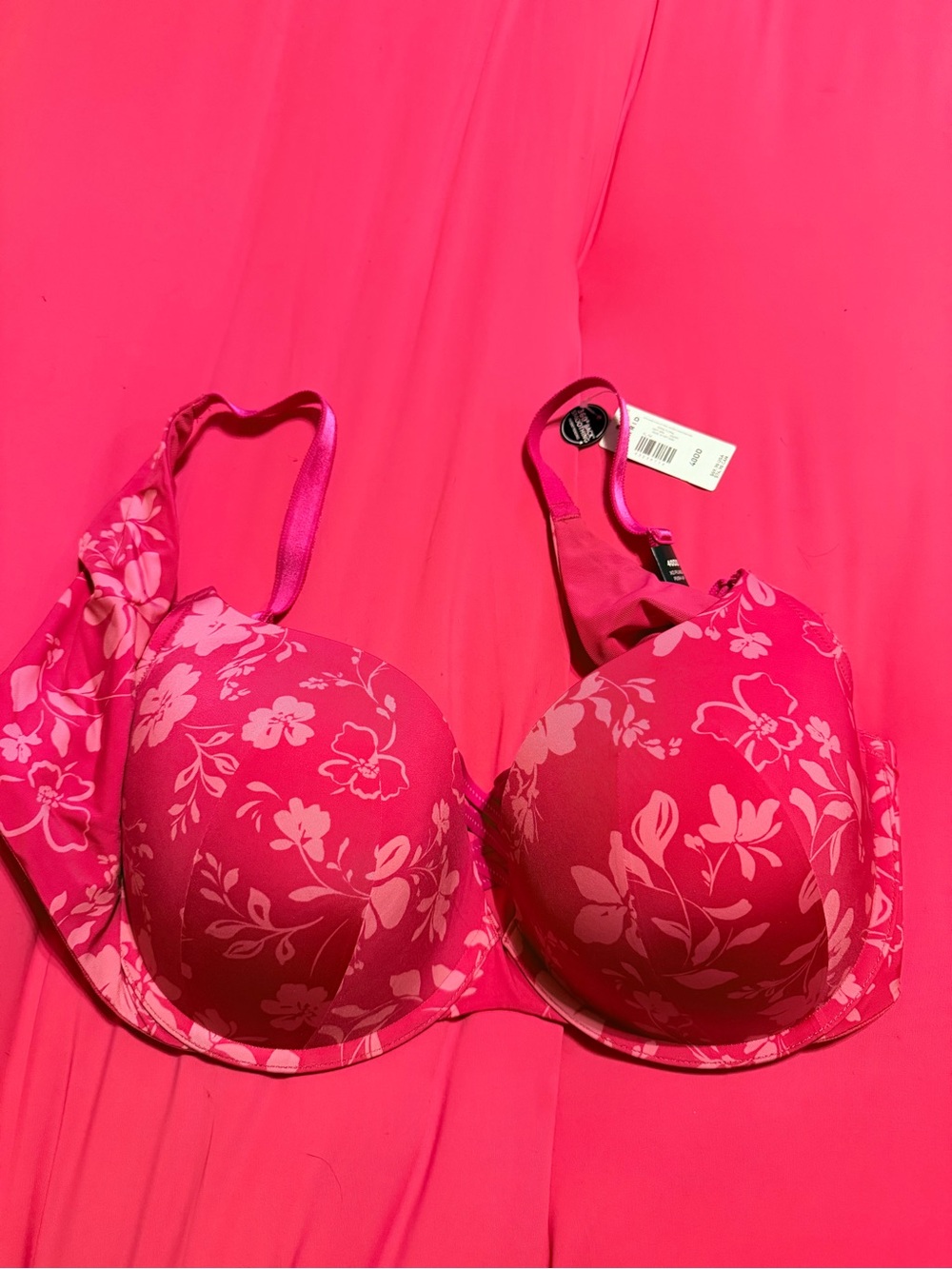 NEW Torrid XO Plunge Push Up Bra In Pink Kaina Floral Sz 40DD 40 DD NWT